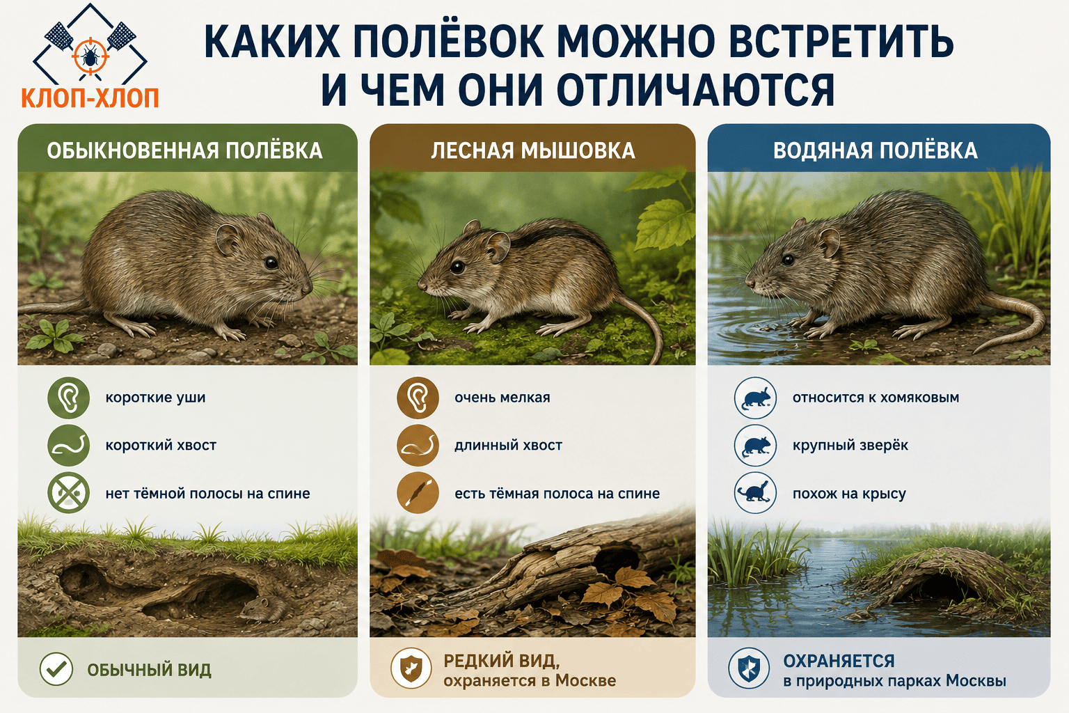 Разновидности полевых грызунов